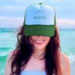 Retro Modern Green Bachelorette Trucker Hat<br><div class="desc">This hat effortlessly combines retro charm with a modern twist, featuring a stylish design in green. Whether you're hitting the beach or hitting the town, this trucker hat is a chic accessory to celebrate the bride's special day. Embrace the playful vibes with the Retro Modern Green Bachelorette Trucker Hat —...</div>