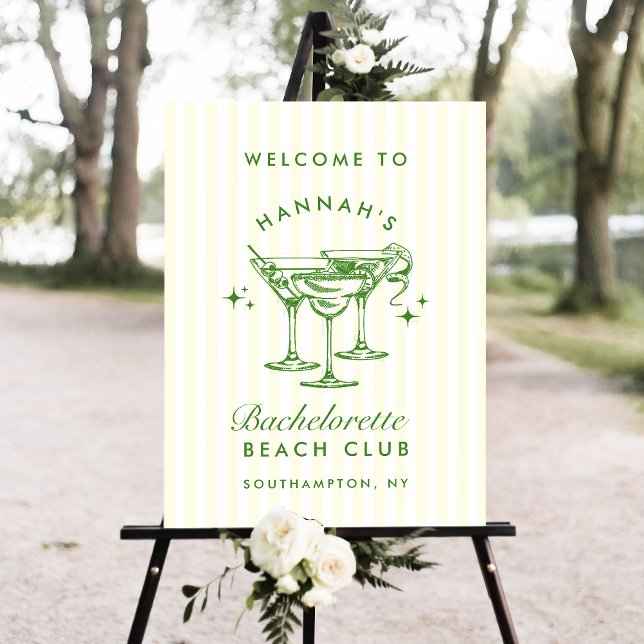 Retro Modern Green Bachelorette Welcome Sign (Creator Uploaded)