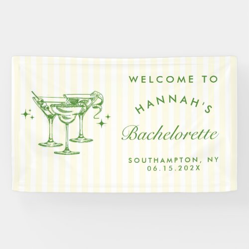 Retro Modern Green Cocktail Bachelorette Banner