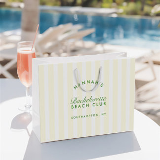 Retro Modern Green & Yellow Bachelorette Large Gift Bag