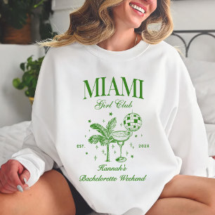 Retro Modern Green & Yellow Miami Bach Party Sweatshirt