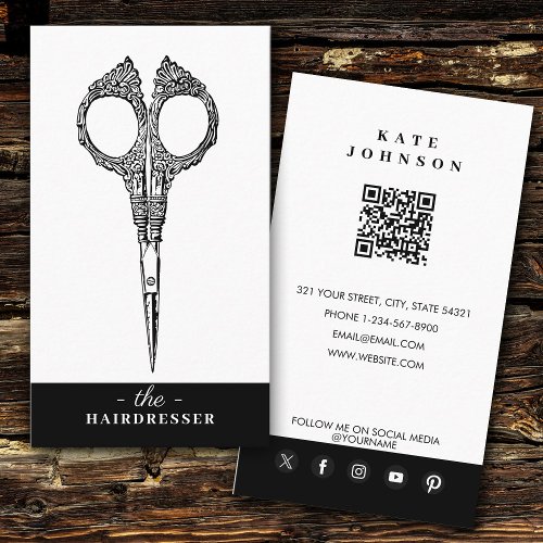 Retro Modern Hairdresser Barber Beauty Salon  Business Card
