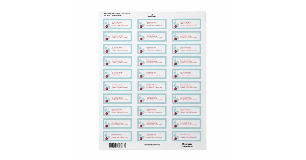 Retro Modern Holiday Ornaments Christmas Labels | Zazzle
