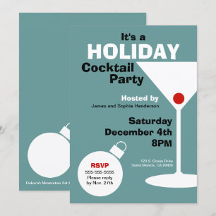 Retro Modern Holiday Party Invitation