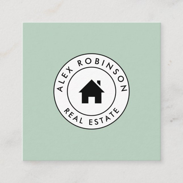 Retro modern home real estate business card (Front)