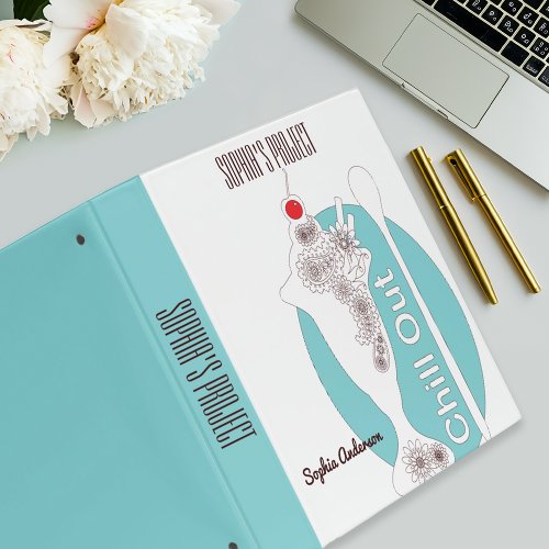 Retro Modern Ice Cream Sundae Chill Out 3 Ring Binder