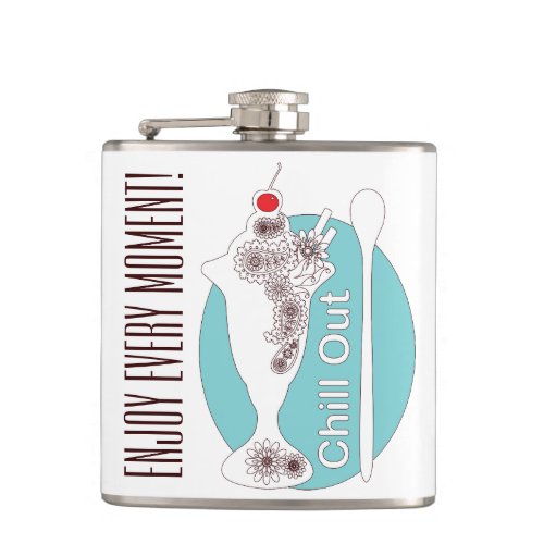 Retro Modern Ice Cream Sundae Chill Out Flask