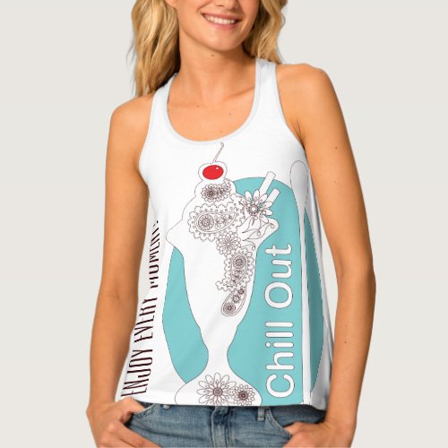 Retro Modern Ice Cream Sundae Chill Out Tank Top