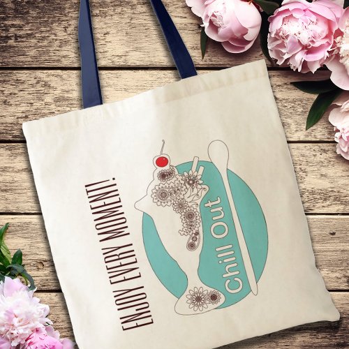 Retro Modern Ice Cream Sundae Chill Out Tote Bag