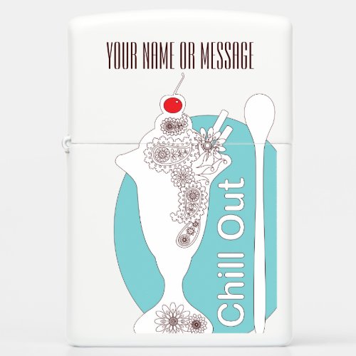 Retro Modern Ice Cream Sundae Chill Out Zippo Lighter