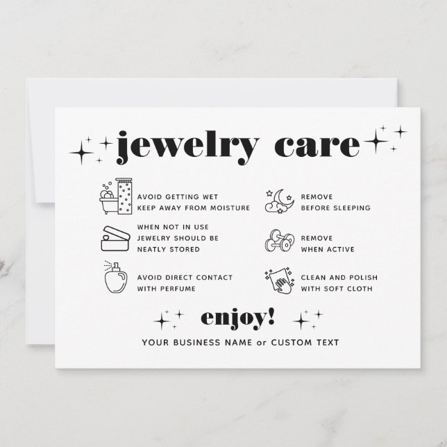 Retro Modern Jewelry Care Thank You Company Logo Invitation (Front)
