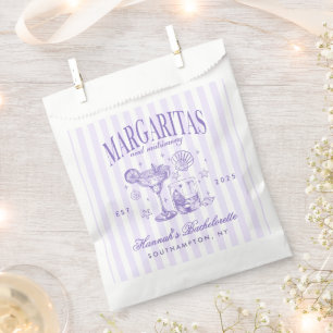 Retro Modern Margaritas and Matrimony Striped Bach Favor Bag