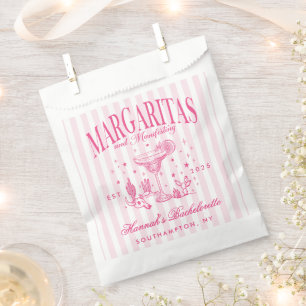 Retro Modern Margaritas and Matrimony Striped Bach Favor Bag