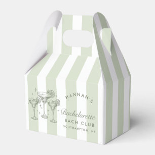 Retro Modern Margaritas and Matrimony Striped Bach Favor Boxes