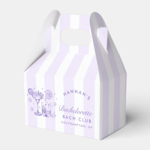 Retro Modern Margaritas and Matrimony Striped Bach Favor Boxes