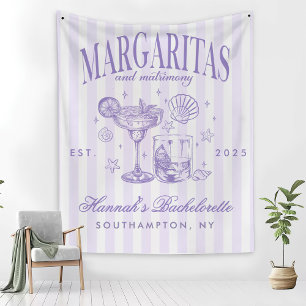 Retro Modern Margaritas and Matrimony Striped Bach Fleece Blanket