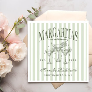Retro Modern Margaritas and Matrimony Striped Bach Napkins