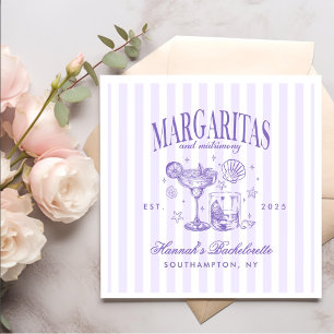 Retro Modern Margaritas and Matrimony Striped Bach Napkins