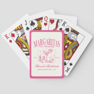 Retro Modern Margaritas and Matrimony Striped Bach Poker Cards