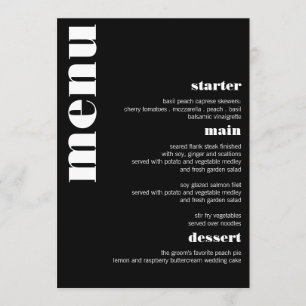 Retro Modern Minimal and Bold Wedding Menu