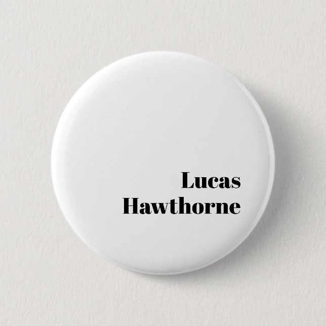 Retro Modern Minimal Name or Business Branding Button (Front)