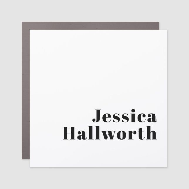Retro Modern Minimal Name or Business Template Car Magnet (Front)