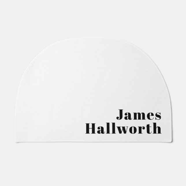 Retro Modern Minimal Name or Business Template Doormat (Front)