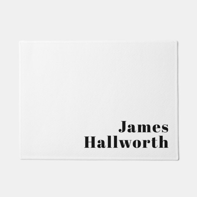 Retro Modern Minimal Name or Business Template Doormat (Front)