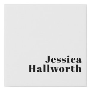 Retro Modern Minimal Name or Business Template Faux Canvas Print