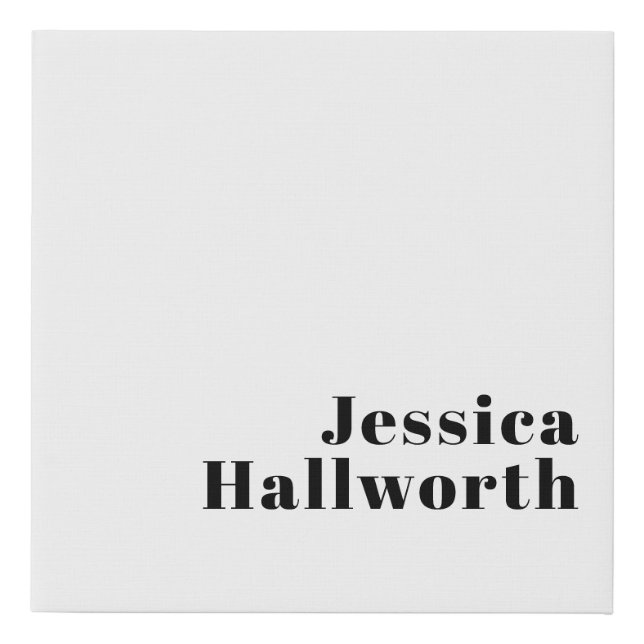 Retro Modern Minimal Name or Business Template Faux Canvas Print (Front)