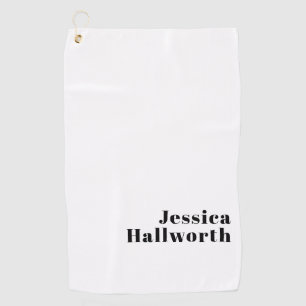 Retro Modern Minimal Name or Business Template Golf Towel