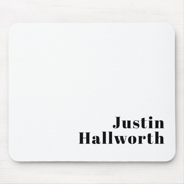 Retro Modern Minimal Name or Business Template Mouse Pad (Front)