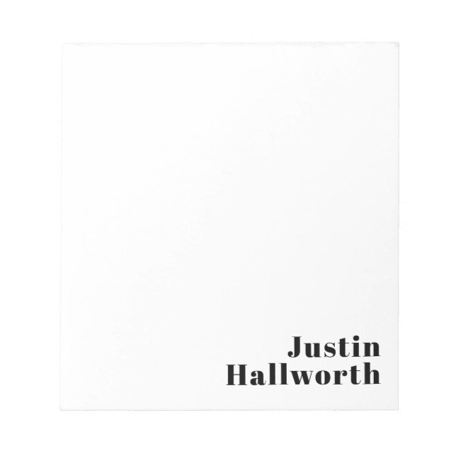Retro Modern Minimal Name or Business Template Notepad (Front)
