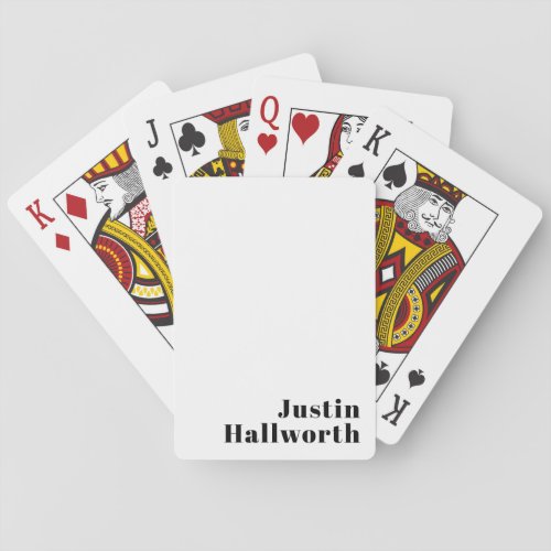 Retro Modern Minimal Name or Business Template Poker Cards