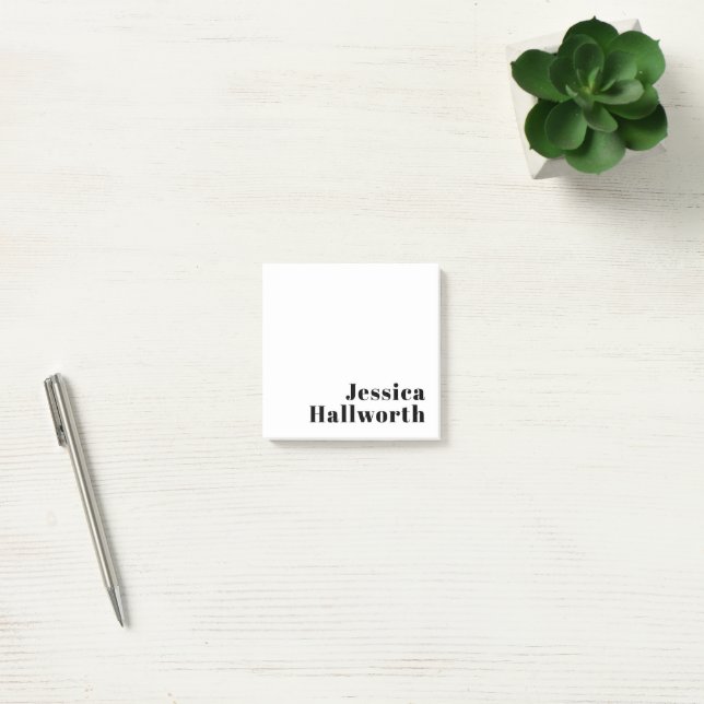 Retro Modern Minimal Name or Business Template Post-it Notes (Office)