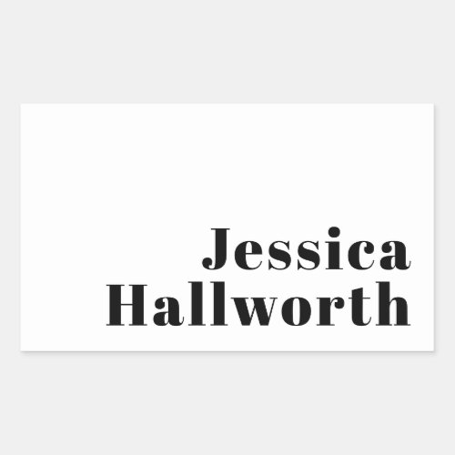 Retro Modern Minimal Name or Business Template Rectangular Sticker