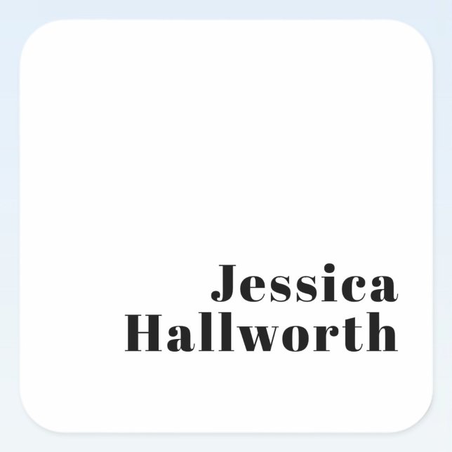 Retro Modern Minimal Name or Business Template Square Sticker (Creator Uploaded)