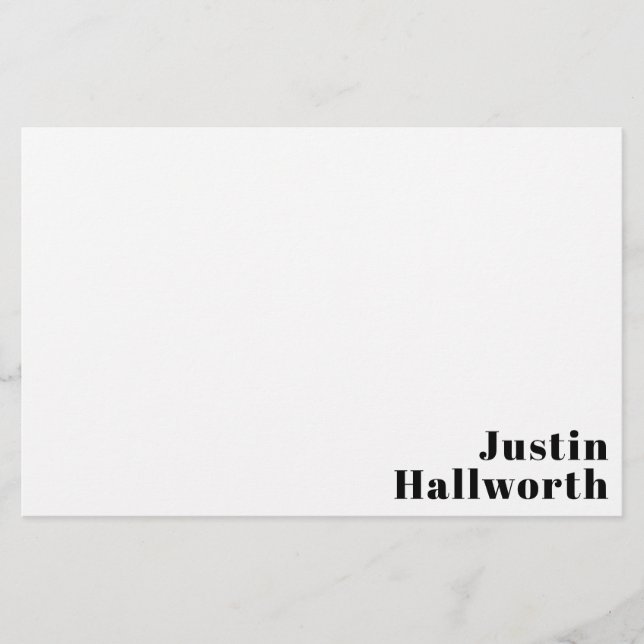 Retro Modern Minimal Name or Business Template Stationery (Front)