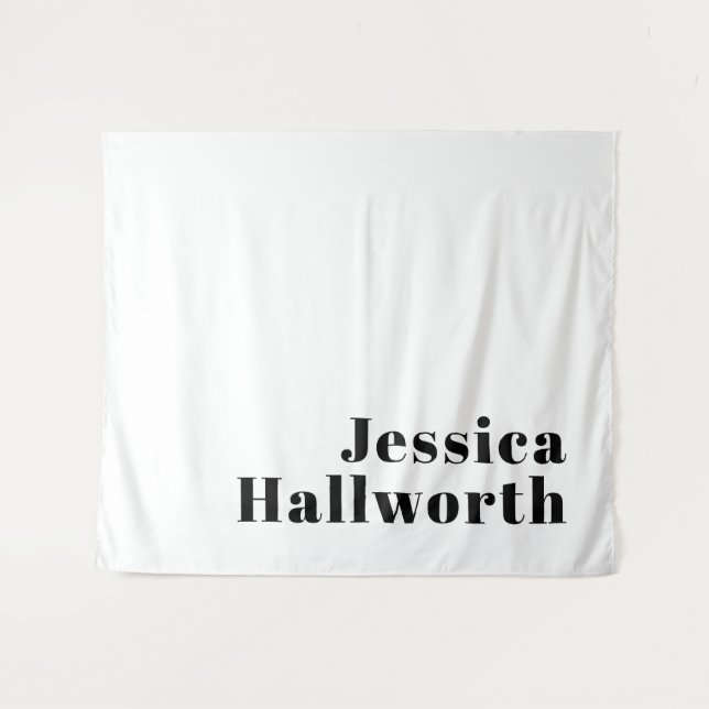 Retro Modern Minimal Name or Business Template Tapestry (Front (Horizontal))