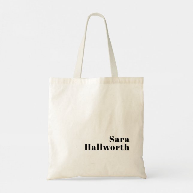 Retro Modern Minimal Name or Business Template Tot Tote Bag (Back)