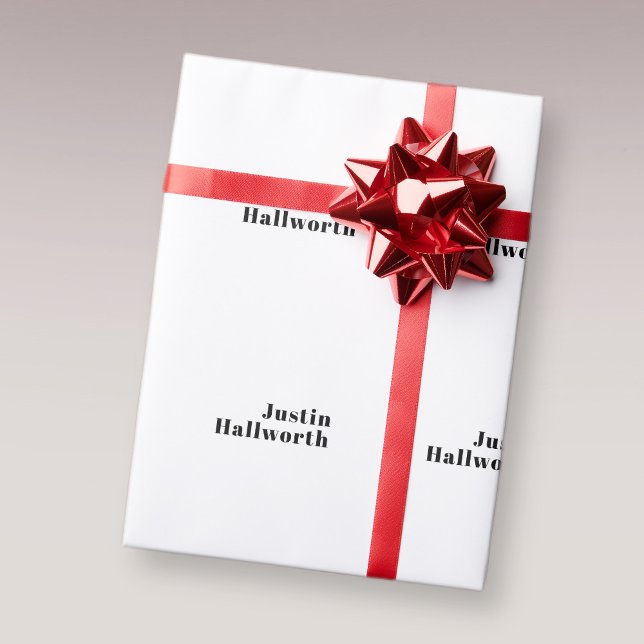 Retro Modern Minimal Name or Business Template Wrapping Paper (Creator Uploaded)