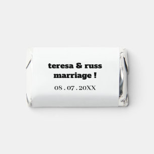 Retro Modern Minimal Wedding Mini Chocolate Hershey's Miniatures