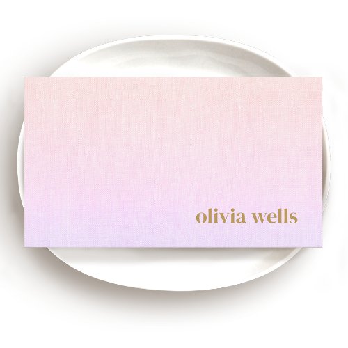 Retro Modern Minimalist Pink Gradient Business Card