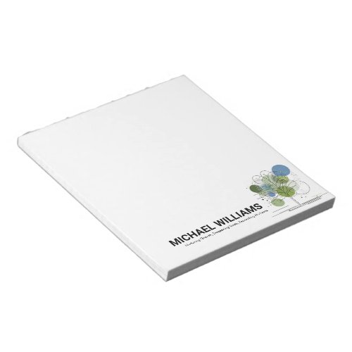 Retro Modern Minimalist Tree Life Coach BlueGreen Notepad
