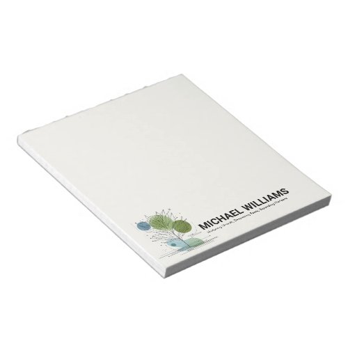 Retro Modern Minimalist Tree Life Coach GreenBlue Notepad