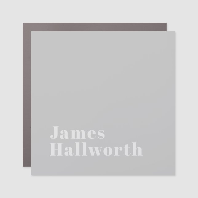 Retro Modern Minimalistic Name (or other text) Car Magnet (Front)