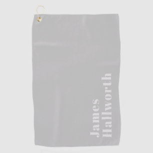 Retro Modern Minimalistic Name (or other text) Golf Towel