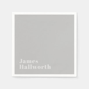 Retro Modern Minimalistic Name (or other text) Napkins