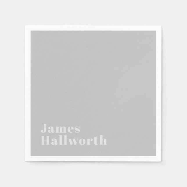 Retro Modern Minimalistic Name (or other text) Napkins (Front)