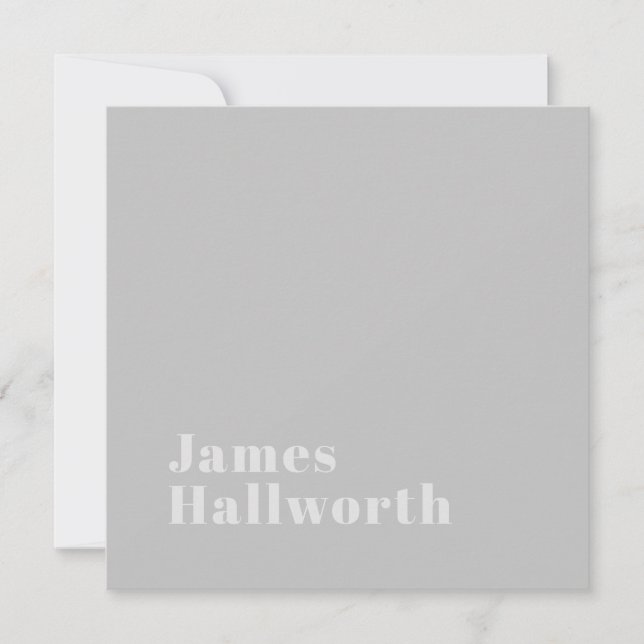 Retro Modern Minimalistic Name (or other text) Note Card (Front)